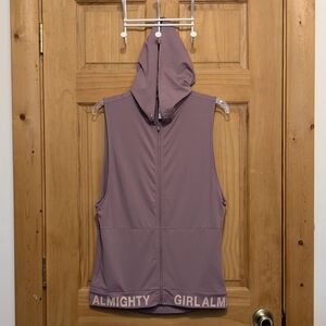 Fabletics Women’s XS Girl Almighty Hoodie Tunic Vest Lilac Purple Athleisure Gym